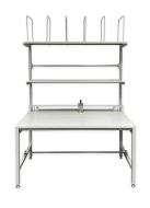 Packaging workplace incl. cutters