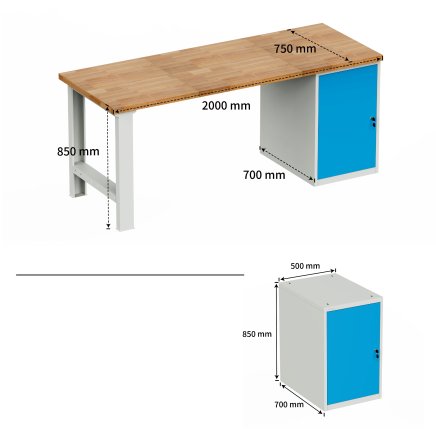 Workshop table with base container HD_01_20D - 6