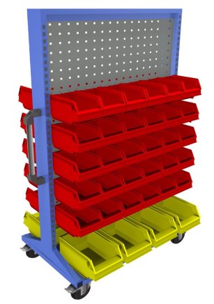 Mobile double-sided panel with equipment PSZ_22_B_VAR_6