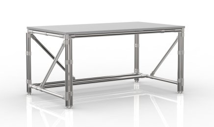 Height-adjustable table from tube system 24041230