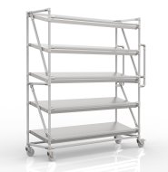 Crate rack trolley with 1500 mm wide inclined shelves, SP15040 (3 models)