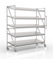 Crate rack trolley with 1700 mm wide inclined shelves, SP17040 (3 models)