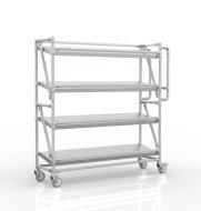 Crate rack trolley with 1300 mm wide inclined shelves, SP13030 (4 models)