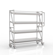 Crate rack trolley with 1300 mm wide inclined shelves, SP13030 (4 models)
