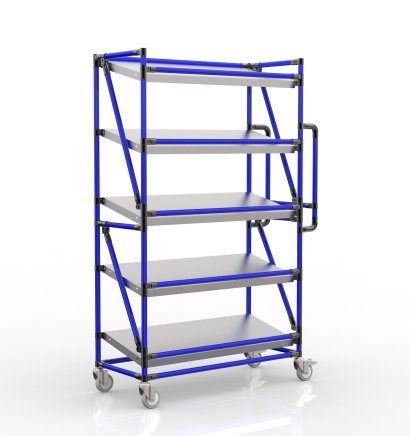 Crate rack trolley with 1000 mm wide inclined shelves, SP10040 (4 models) - 3
