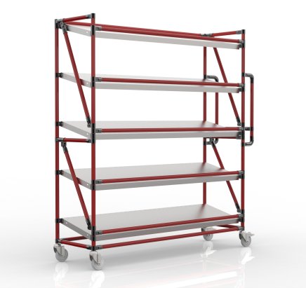 Crate rack trolley with 1500 mm wide inclined shelves, SP15040 (3 models) - 2