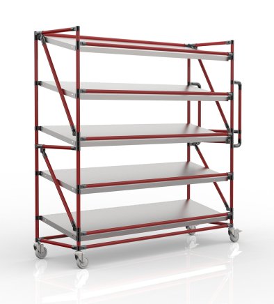 Crate rack trolley with 1700 mm wide inclined shelves, SP17040 (3 models) - 2
