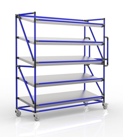 Crate rack trolley with 1700 mm wide inclined shelves, SP17040 (3 models) - 3