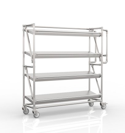 Crate rack trolley with 1300 mm wide inclined shelves, SP13030 (4 models) - 4