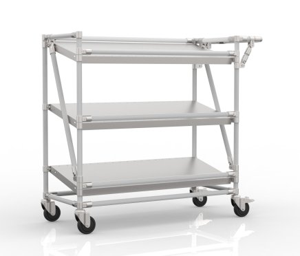 Crate rack trolley with inclined shelves 24042530 - 1