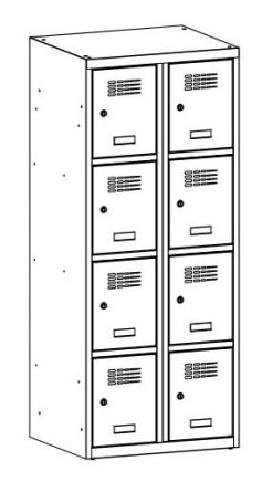 Metal wardrobe with reduced height MSum 324S width 600 mm - 2