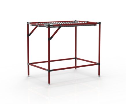 Conveyor with recessed roller tracks (various variants)