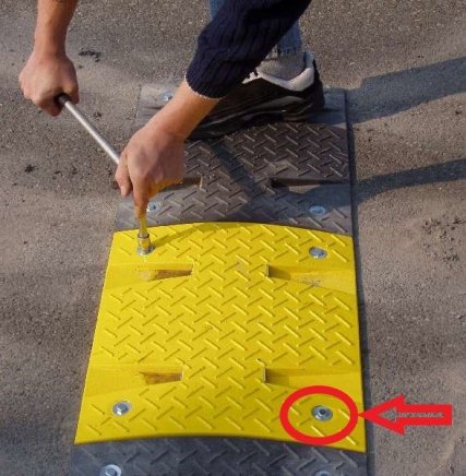 Connecting material for speed bumps