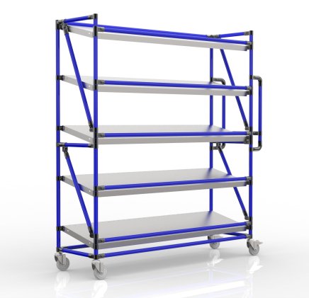 Crate rack trolley with 1500 mm wide inclined shelves, SP15040 (3 models)