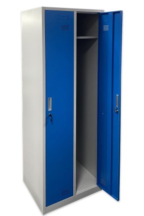 Metal wardrobe with two compartments and cylinder lock - 3