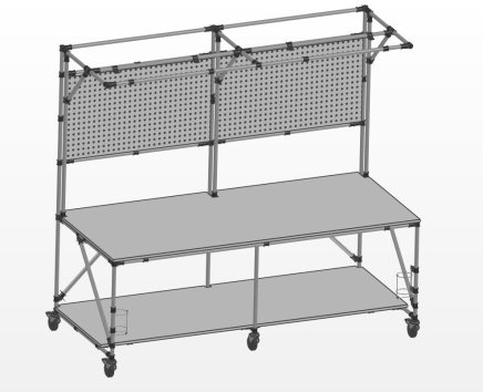 Work table on wheels with laminate top 23080393 - 2