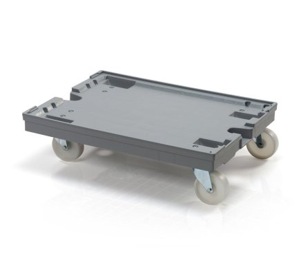 Chassis under crates for larger loads - 4 swivel wheels