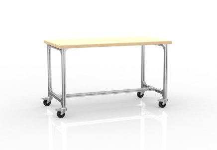 Mobile work table made of aluminum profiles, width 1500 mm