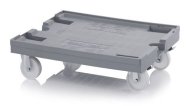 Chassis under crates for larger loads - 2 polyamide swivel wheels