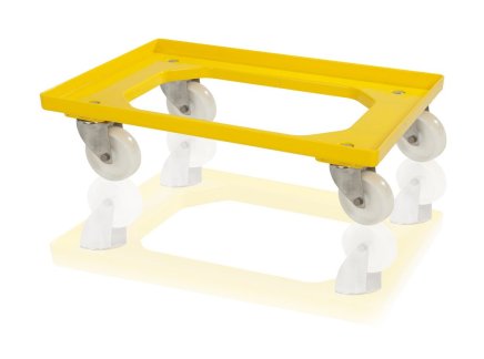 Chassis for crates - 2 polyamide swivel wheels