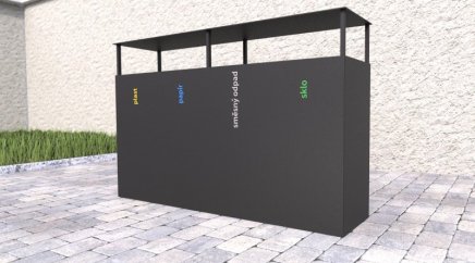 Outdoor bin with roof for sorted waste Steel IV - 3