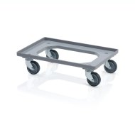 Chassis for crates - 4 swivel wheels, gray color