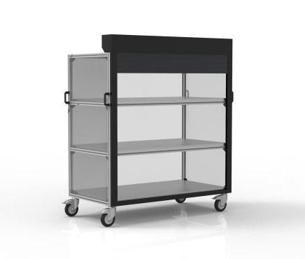 Shelf trolley with roller blind 24081513