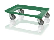 Chassis for crates - 4 swivel wheels, color green