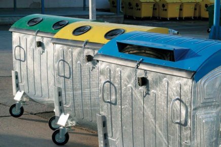 Hot-dip galvanized dustbin 1100 l type 1132 - 1