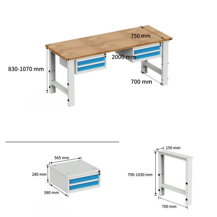 Workshop height-adjustable workbench EN_02_2022 - 4