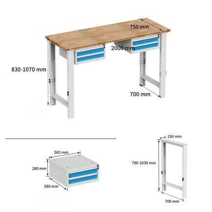 Workshop height-adjustable workbench EN_02_2022 - 3