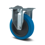 Fixed industrial wheel blue with mounting plate (2 models)